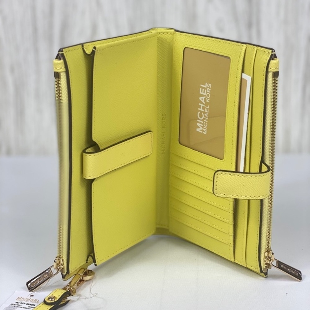 Michael Kors DoubleZip Wallet Wristlet Sunshine - Picture 4 of 6